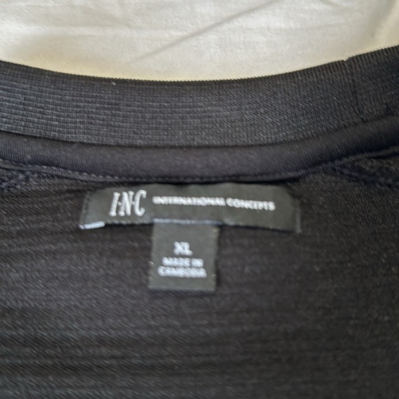 INC international concepts black ribbed pullover with zipper detail  XL - Picture 3 of 6